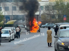 В Астрахани на улице Моздокской загорелась пассажирская маршрутка 