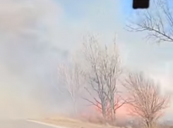 В нескольких районах Астраханской области горит сухая растительность и камыш