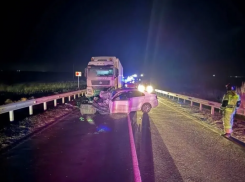 В Астраханской области женщина за рулем легковушки влетела в тягач и погибла