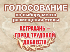 За место установки стелы «Астрахань - город трудовой доблести» проголосовало 13 тысяч человек