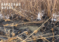 В Астраханской области ерик Дарма почернел от канализационных стоков