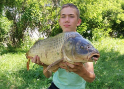 14-летний астраханец поймал огромных сазанов 