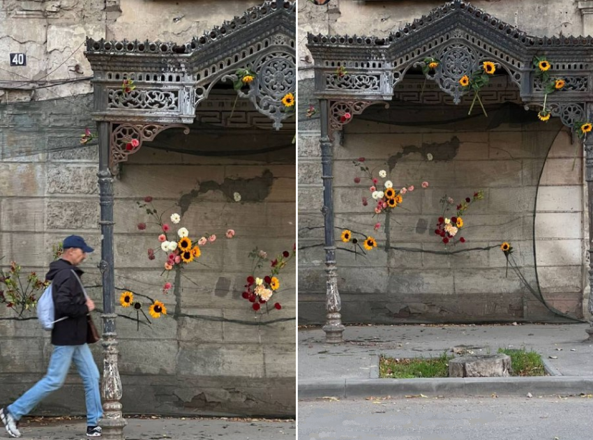 Астраханцы устроили цветочный перфоманс в исторической усадьбе персидского купца