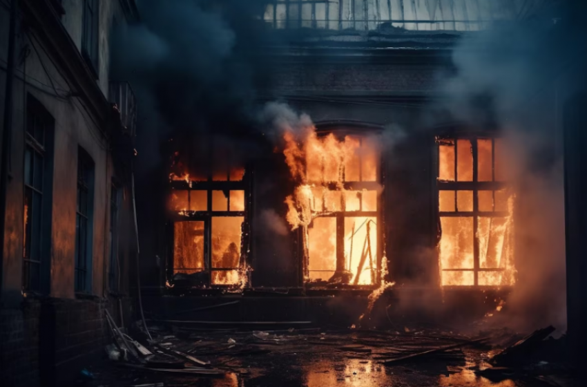В Астрахани горит квартира на улице Лычманова