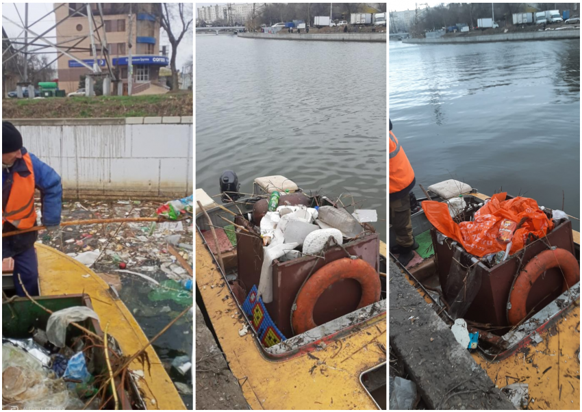 Более 200 кубометров мусора достали из астраханских каналов