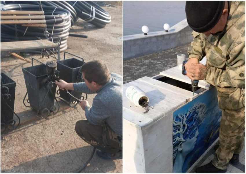 В Астрахани восстановили садово-парковую мебель после вандалов