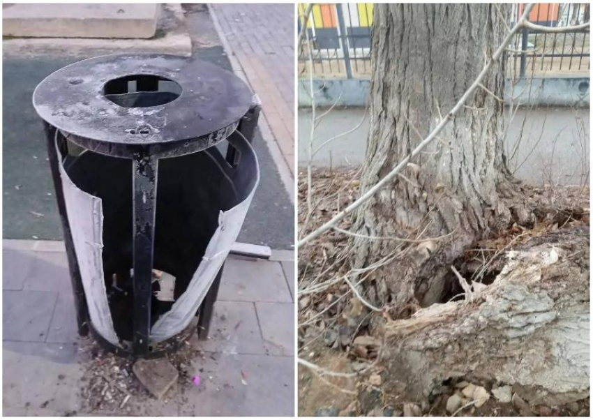 За новогодние праздники астраханцы сломали двадцать урн и несколько лавочек